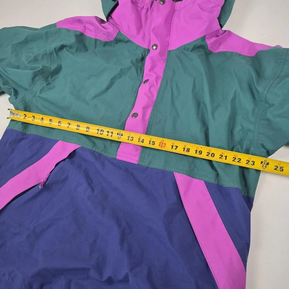 Vintage The North Face Jacket Mens Medium Purple Colorblock Hooded Anorak Ski
